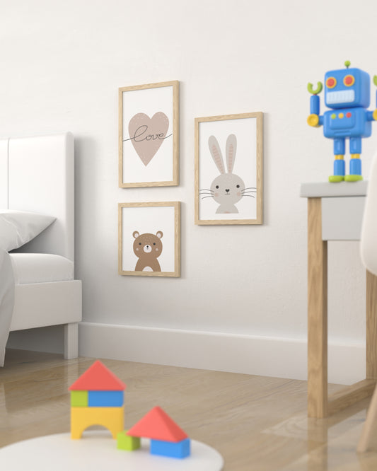 Teddy Bear And Rabbit Wall Set